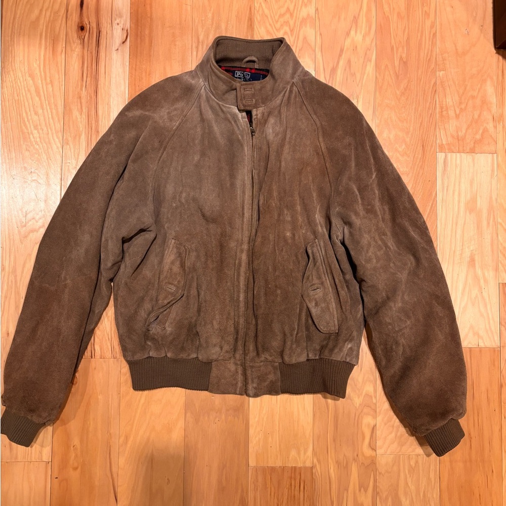 Ralph Lauren Brown Suede Bomber Jacket